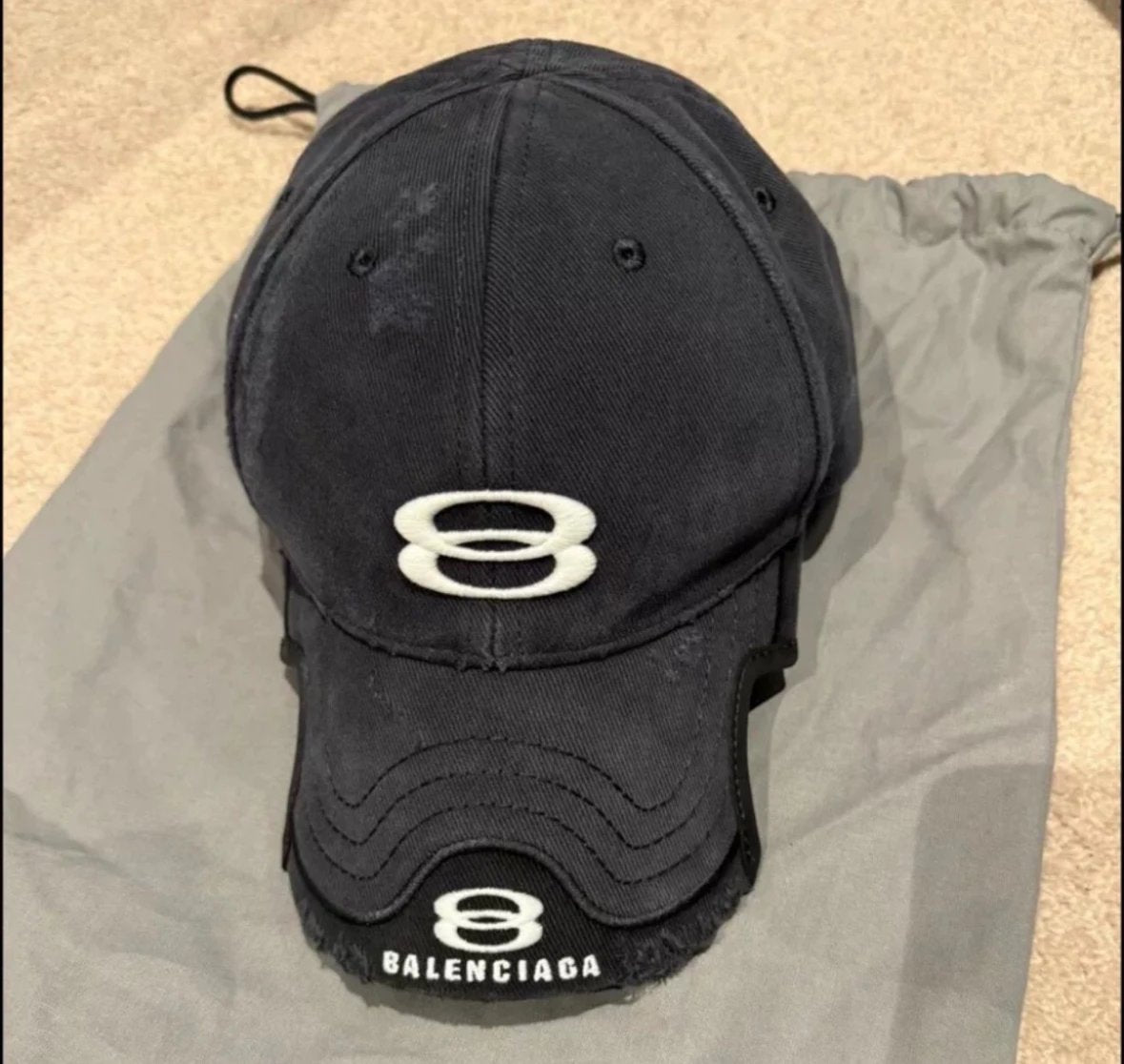 Balenciaga Men's and Women's Solid Color Embroidered Logo Design Cotton Duck Cap Hat #74927
