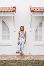 Lizza Maxi Dress - Pale Blue Print