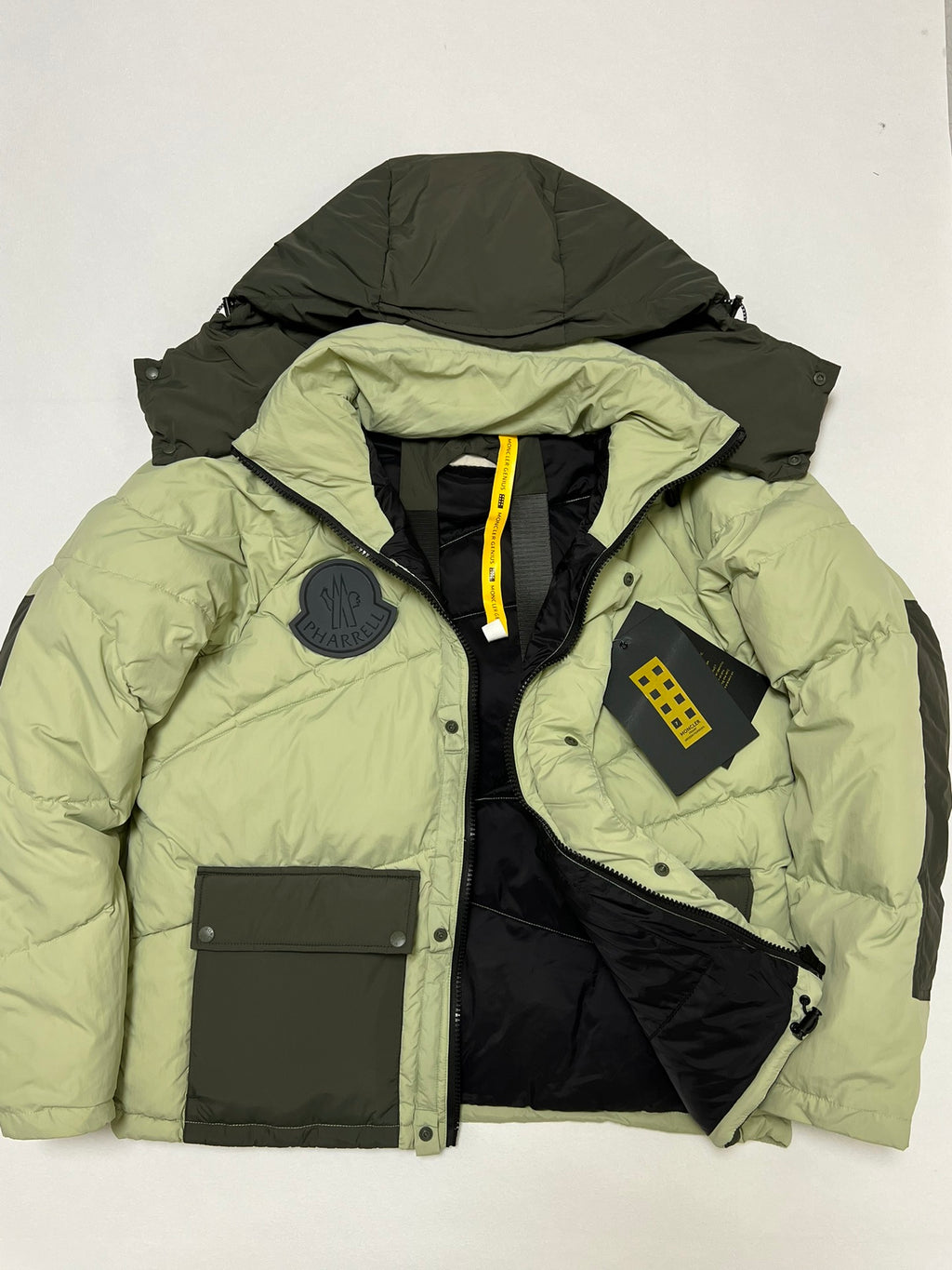 Moncler X Pharrell Williams Men And Women With The Same Models Of Autumn And Winter Solid Color Removable Hat Waterproof Nylon Stitching Long Sleeved Puffer Down Jacket #74576