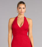 Maribeth Glitter Strappy Back Mermaid Formal Dress