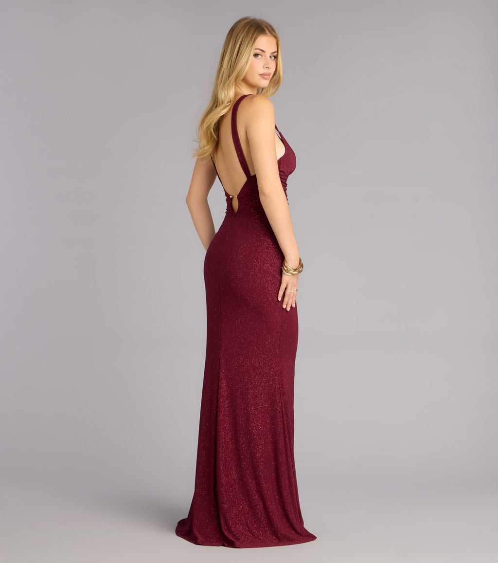 Bailey Glitter Low Back Mermaid Formal Dress