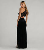 Jaymie Formal Velvet Lace Back Mermaid Dress