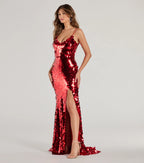 Aurinda Sequin High Slit Formal Dress