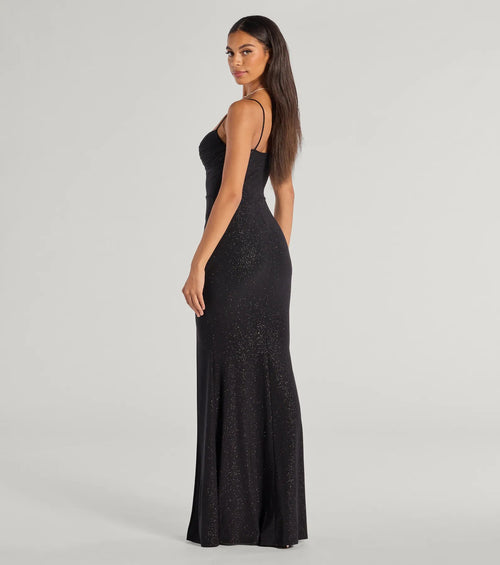 Astrid High-Slit Glitter Mermaid Dress