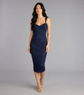 All About You Ruched Mesh Midi Dress