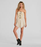 Prettiest Pick Strapless Bow A-Line Mini Dress