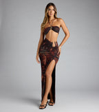 Vacay Scandal Tropical Cutout Maxi Dress