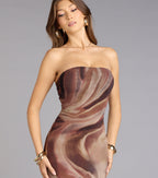 Painted Muse Tube Slit Maxi Dress