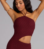 Striking A Pose Halter Cutout Mini Dress