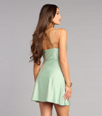 Sleek Sophistication A-Line Pleated Mini Dress