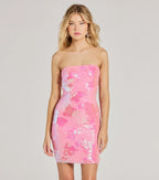Sparkling Cutie Strapless Bodycon Sequin Mini Dress