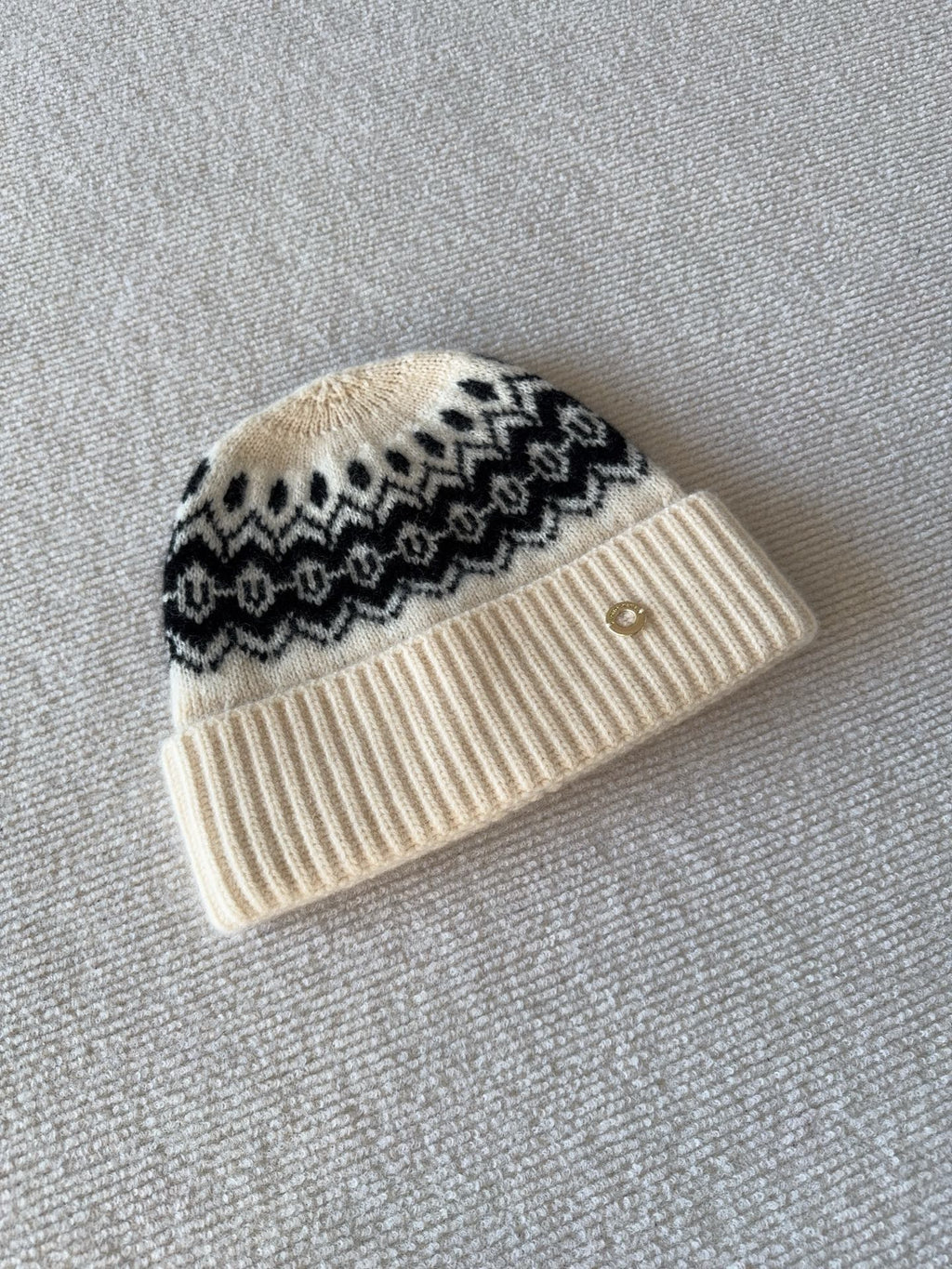 Loro Piana Vintage Jacquard Cashmere Hat #336663
