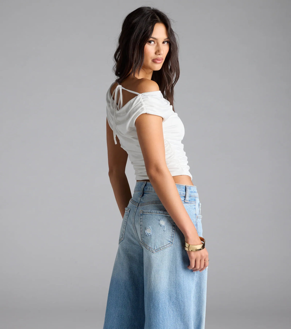 A Bit Of Sweetness Off-Shoulder Crop Top