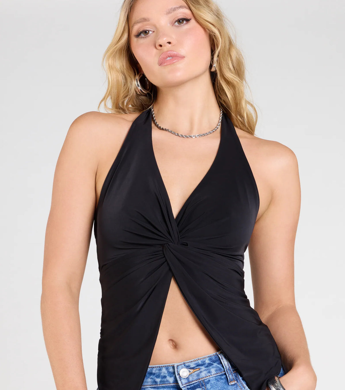 Routinely Cute Halter Knot Crop Top