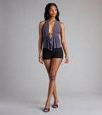 Bare It Bold Plunge Cutout Halter Top