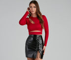 Keeping Knit Bold Cutout Crop Top