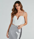 Moment Of Glam Pearl Strap Corset Top