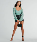 Elevated Basic Ruched Mesh Bodysuit
