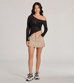 Trend Allure Long Sleeve Asymmetrical Crop Top