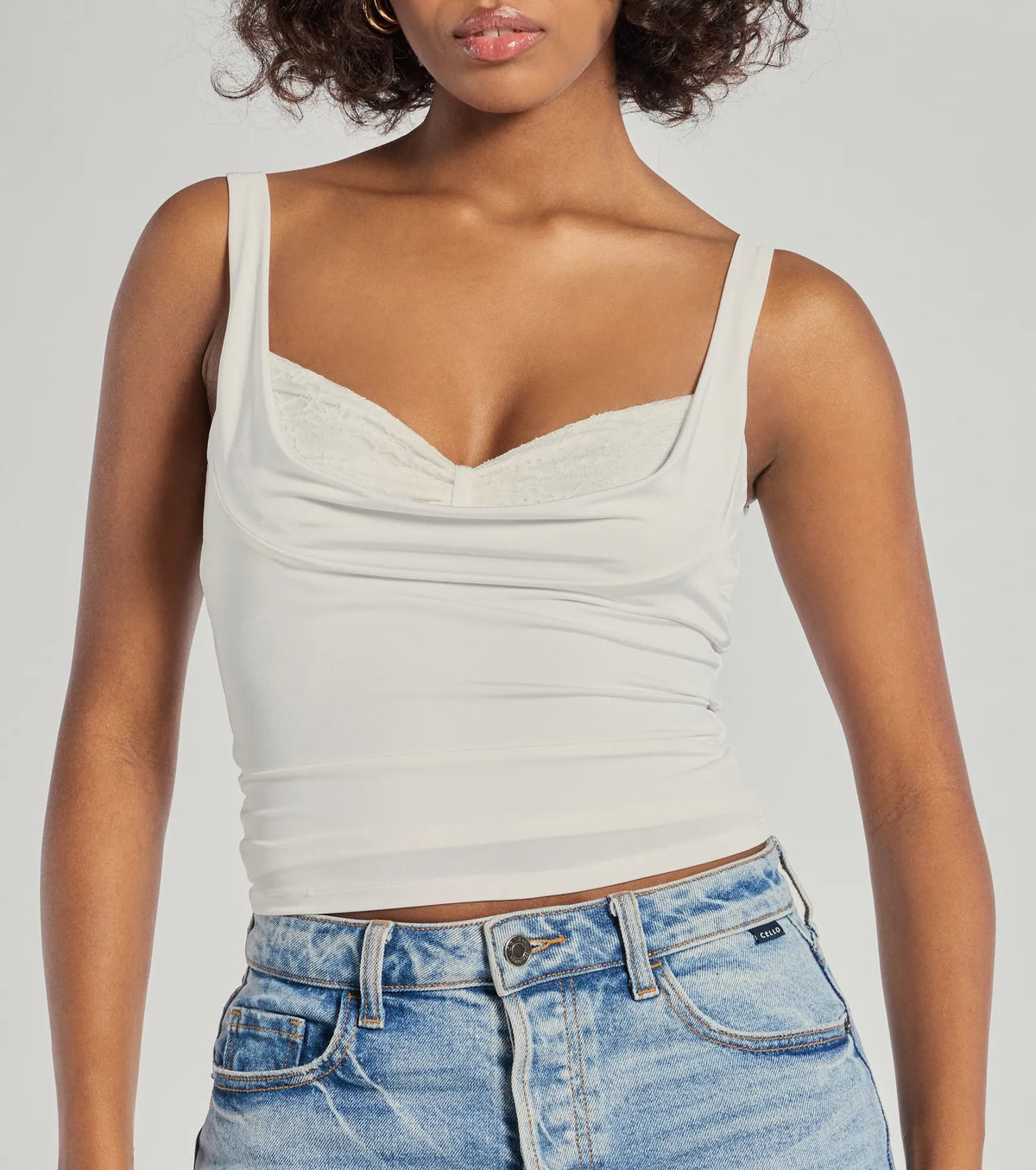 Glam Flair Sleeveless Cowl Neck Top