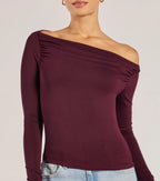Casual Icon Off-The-Shoulder Long Sleeve Top
