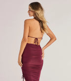 Sculpted Chic Ruched Halter Top