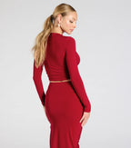 Bold Staple Long Sleeve Crop Top