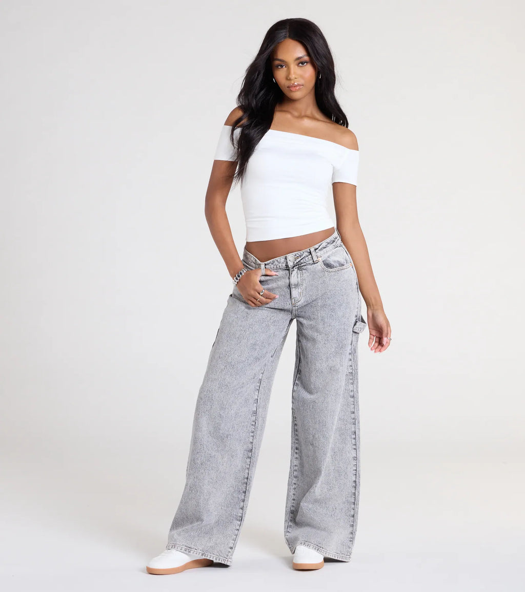 Just A Tease Off-The-Shoulder Crop Top