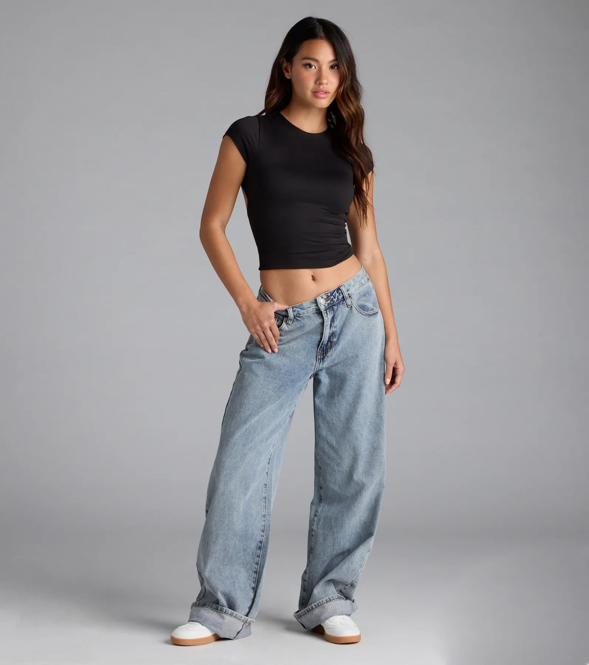 Baby Got Back Basic Crew Neck Crop Tee