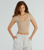 So Good Basic Scoop Neck Crop Tee