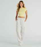 Effortless Style Short Sleeve Ribbed Knit Crop Top