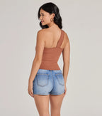 Cutely Charming One-Shoulder Crop Top
