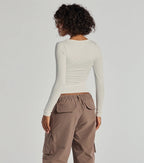 Forever Staple Smooth Knit Long Sleeve Top