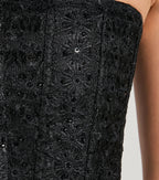 Show Stopper Strapless Lace Beaded Corset Top