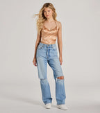 Romantic Effect Halter Tie Back Floral Satin Top