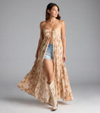 Wanderlust Calling Strapless Abstract Flowy Tunic Top