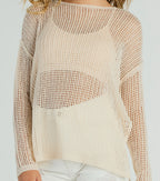 Breezy Beauty Sheer Crochet Coverup Top
