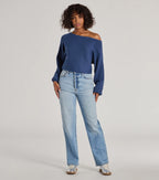 Cozy Cutie Ribbed Knit Boat Neck Sweater