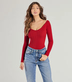 Elevated Essential Ribbed Knit Long Sleeve Bodysuit