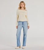 Cozy Factor Ribbed Knit Off-The-Shoulder Sweater