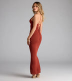 Going Places Lace-Up Knit Maxi Dress