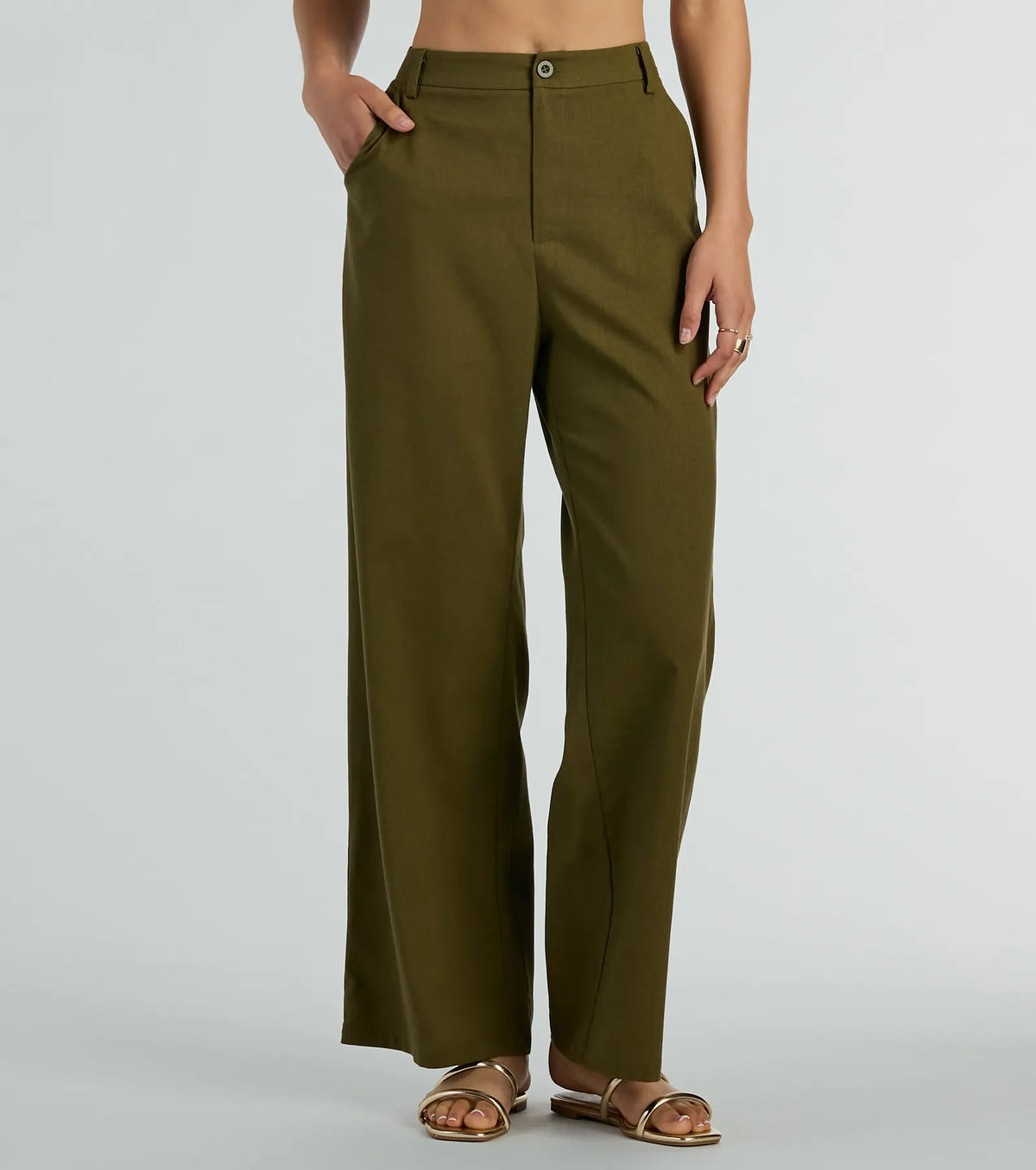 Cutest Babe Wide Leg Linen Trouser Pants