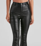 Stylish Flare High-Rise Coated Pants