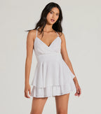 Meant To Be Surplice V-Neck Strappy Chiffon Romper
