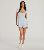 Dreamy Chic Flutter Sleeve Ruffled Chiffon Romper