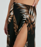 Vacation Queen High-Rise Slit Tropical Maxi Skirt