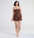 Smell The Roses Strapless Floral Lace Romper