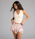 Flirty Flutter Floral Hanky Hem Skort