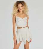 Boho-Chic Lace Hanky Hem Mini Skort