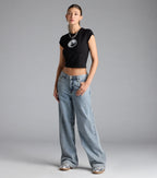 On Trend Mid-Rise Wide-Leg Denim Jeans